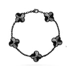 [Dream ]New CLOVER 5 MOTIF BLACK BRACELET