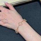 [Traum ]Neues CLOVER 5 MOTIF ARMBAND AUS BERGKRISTALL