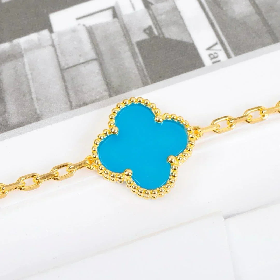 [Dream ]New  CLOVER 5 MOTIF TURQUOISE BRACELET COLLECTION