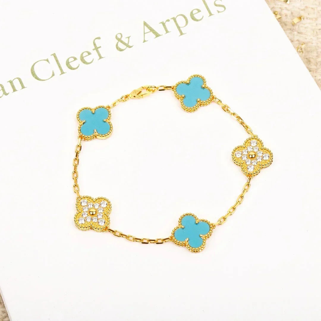 [Dream ]NEUE CLOVER 5-MOTIV TÜRKIS-ARMBAND-KOLLEKTION