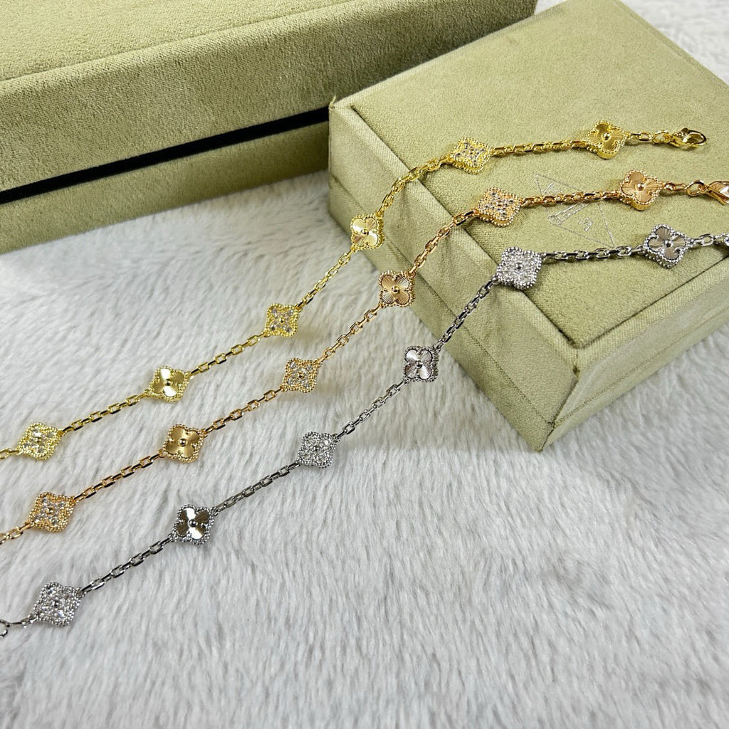 [Dream ]CLOVER 6 MOTIF DIAMOND LASER BRACELET