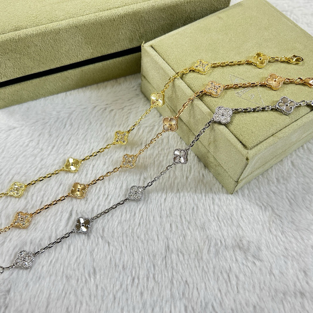 [Dream ]CLOVER 6 MOTIF DIAMOND LASER BRACELET
