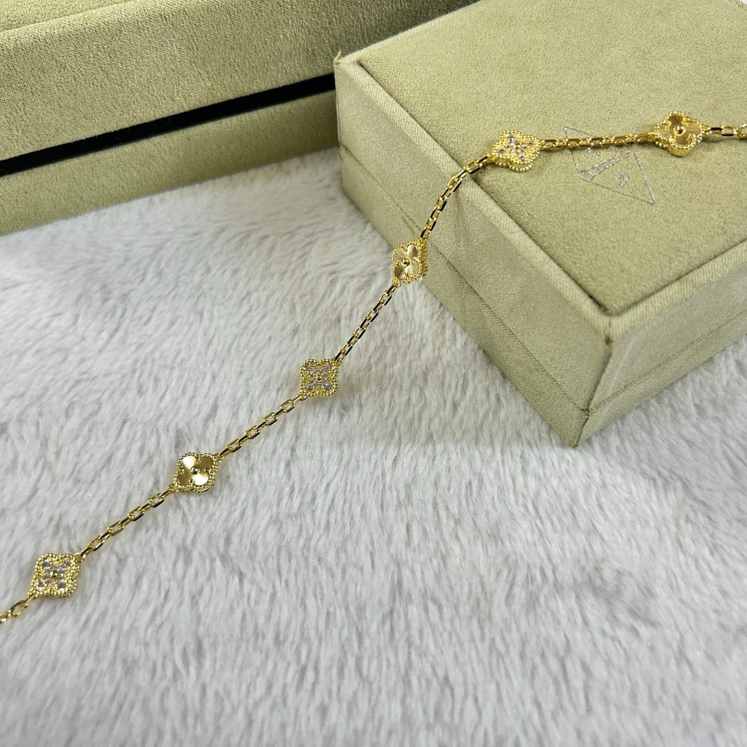 [Dream ]CLOVER 6 MOTIF DIAMOND LASER BRACELET