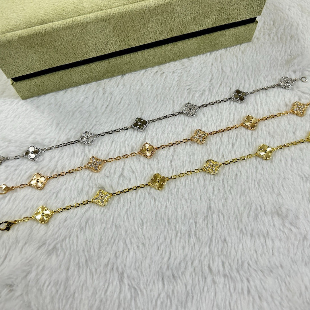 [Dream ]CLOVER 6 MOTIF DIAMOND LASER BRACELET