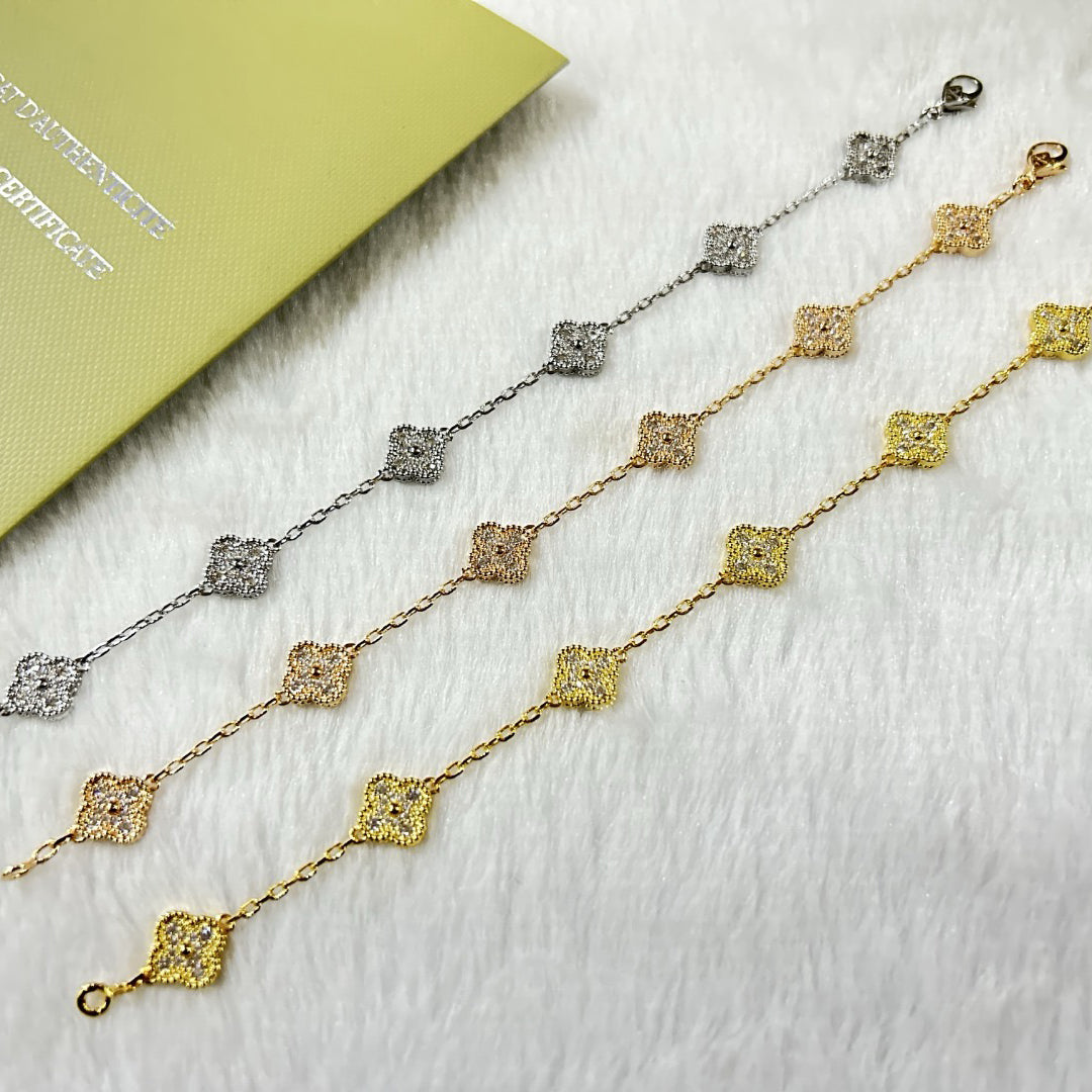 [Dream ]New CLOVER 6 MOTIF DIAMOND BRACELET