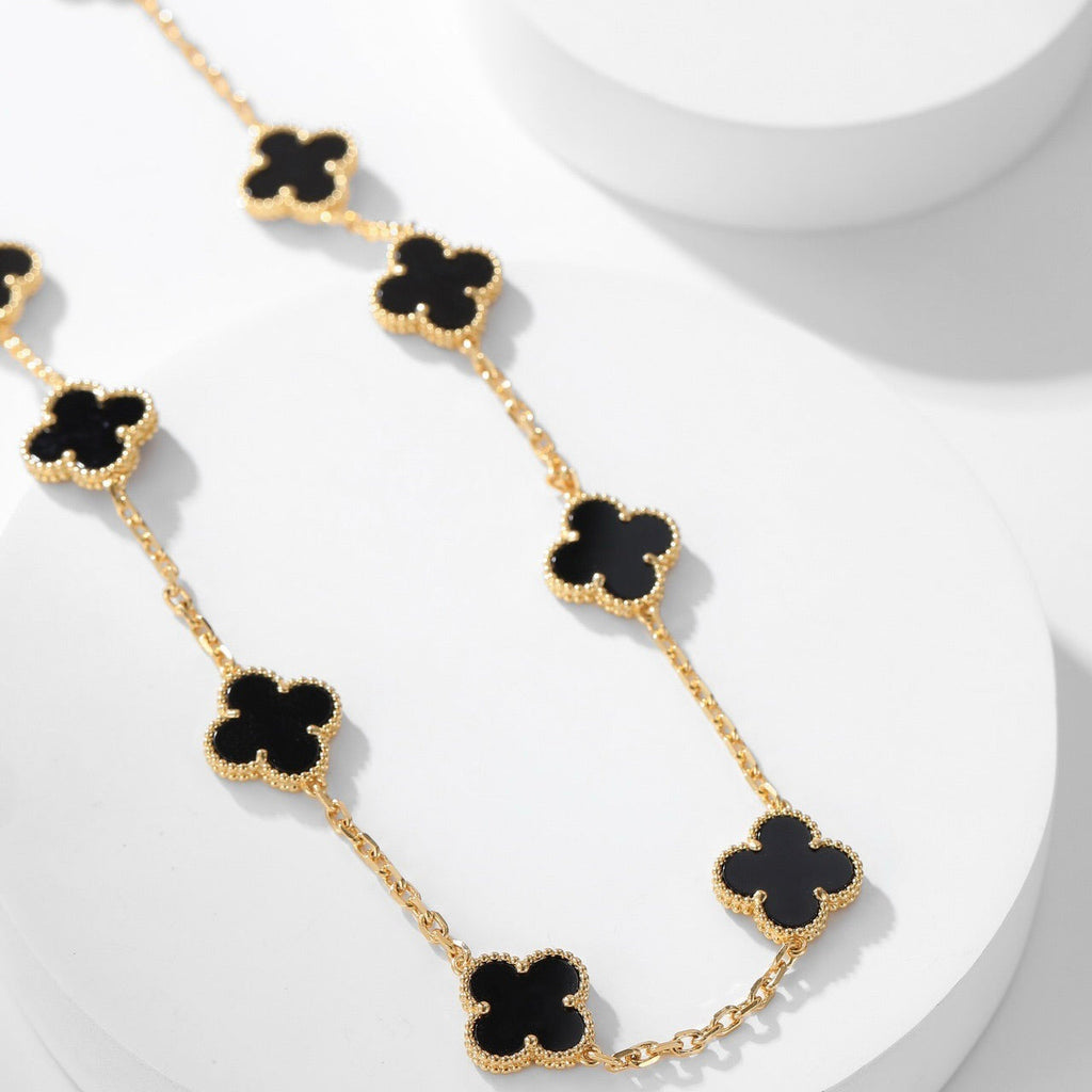 Dream CLOVER 10 MOTIFS ONYX NECKLACE