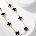 Dream CLOVER 10 MOTIFS ONYX NECKLACE