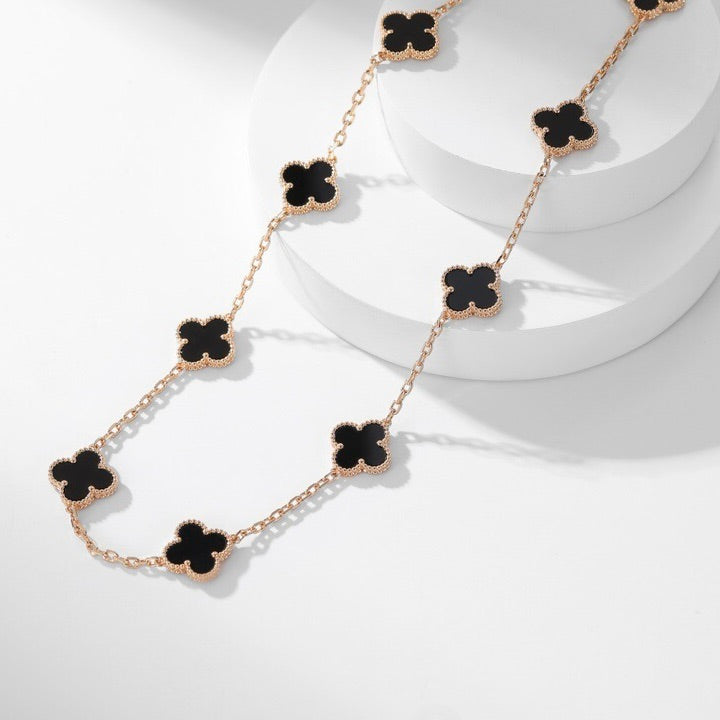 Dream CLOVER 10 MOTIFS ONYX NECKLACE