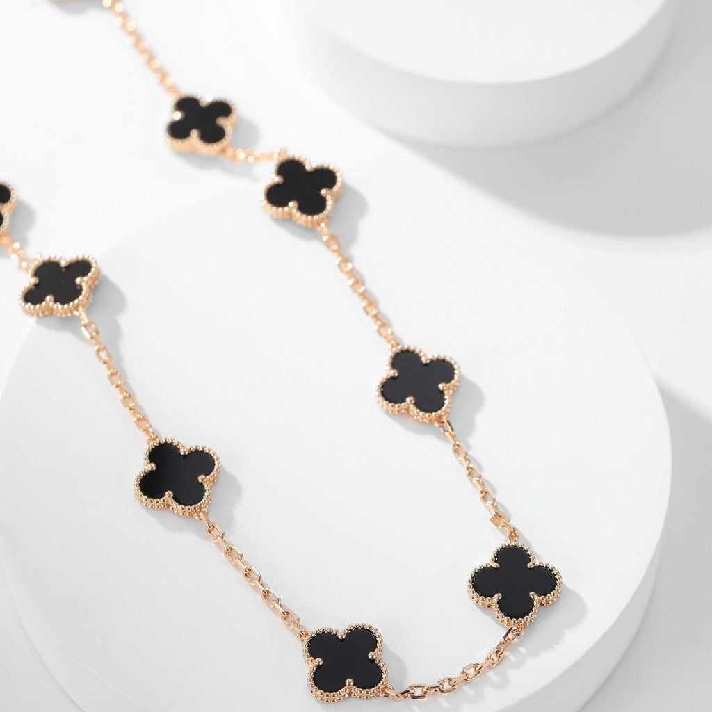 Dream CLOVER 10 MOTIFS ONYX NECKLACE