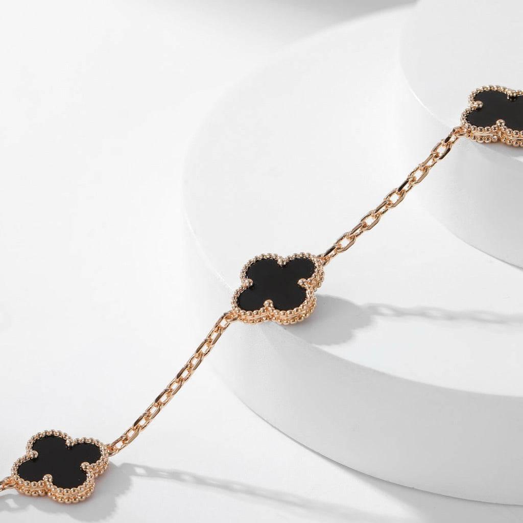 Dream CLOVER 10 MOTIFS ONYX NECKLACE