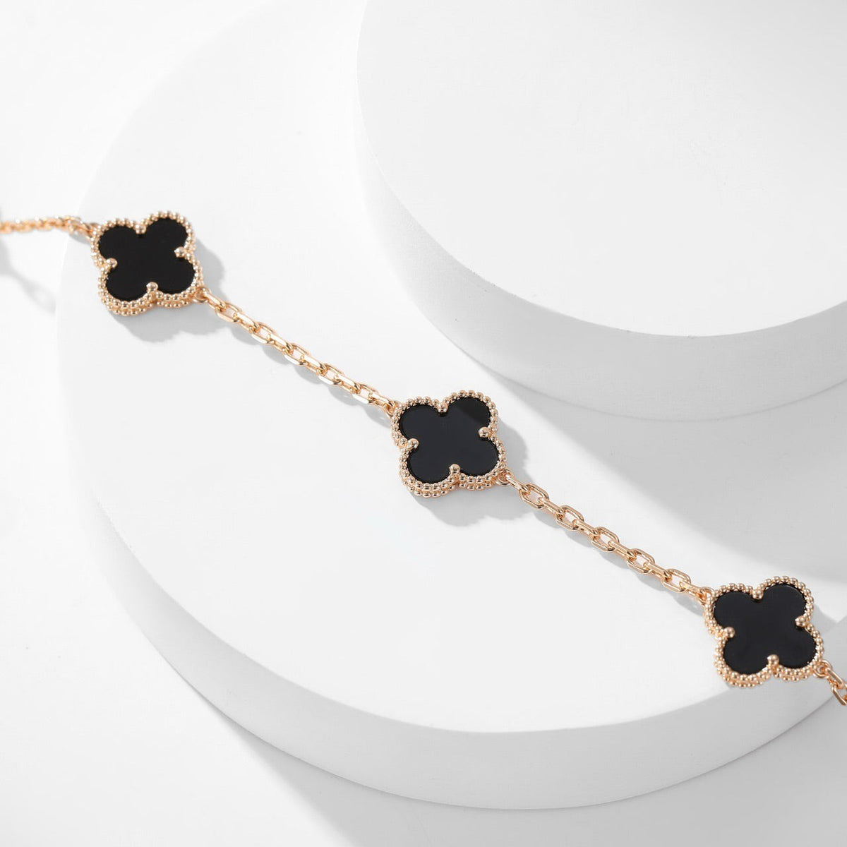 Dream CLOVER 10 MOTIFS ONYX NECKLACE
