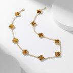 Dream CLOVER 10 MOTIFS TIGER EYE NECKLACE