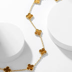 Dream CLOVER 10 MOTIFS TIGER EYE NECKLACE