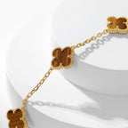 Dream CLOVER 10 MOTIFS TIGER EYE NECKLACE