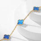 Dream CLOVER 10 MOTIFS BLUE AGATE NECKLACE