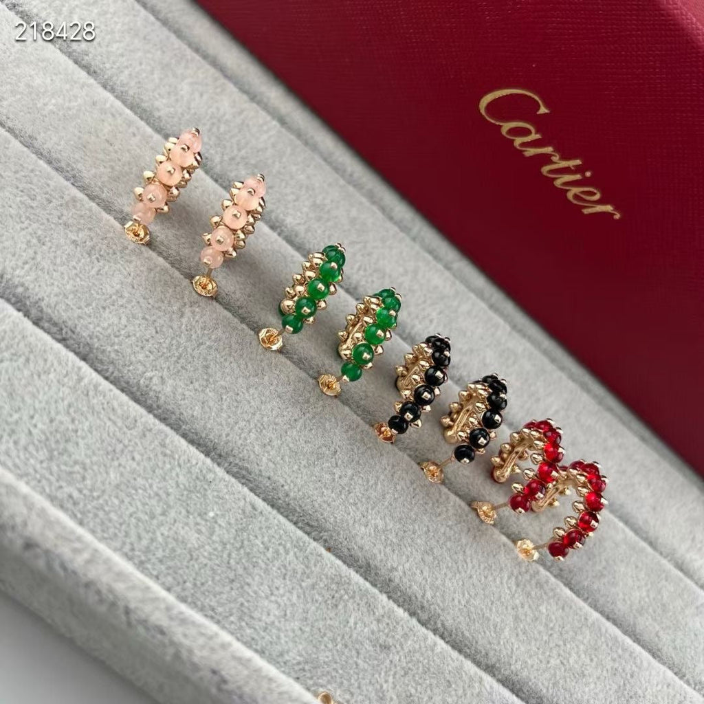 [Dream ] NEW COLORED GEMSTONE COLLECTION SMALL HOOP EARRINGS