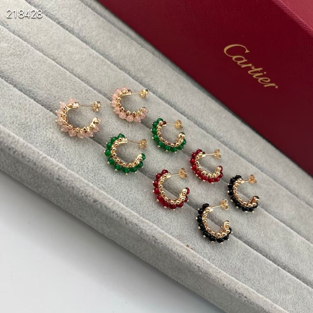 [Dream ] NEW COLORED GEMSTONE COLLECTION SMALL HOOP EARRINGS