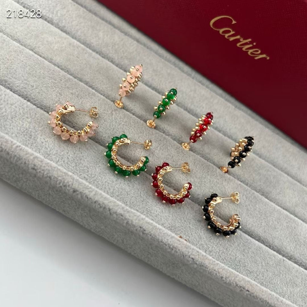 [Dream ] NEW COLORED GEMSTONE COLLECTION SMALL HOOP EARRINGS
