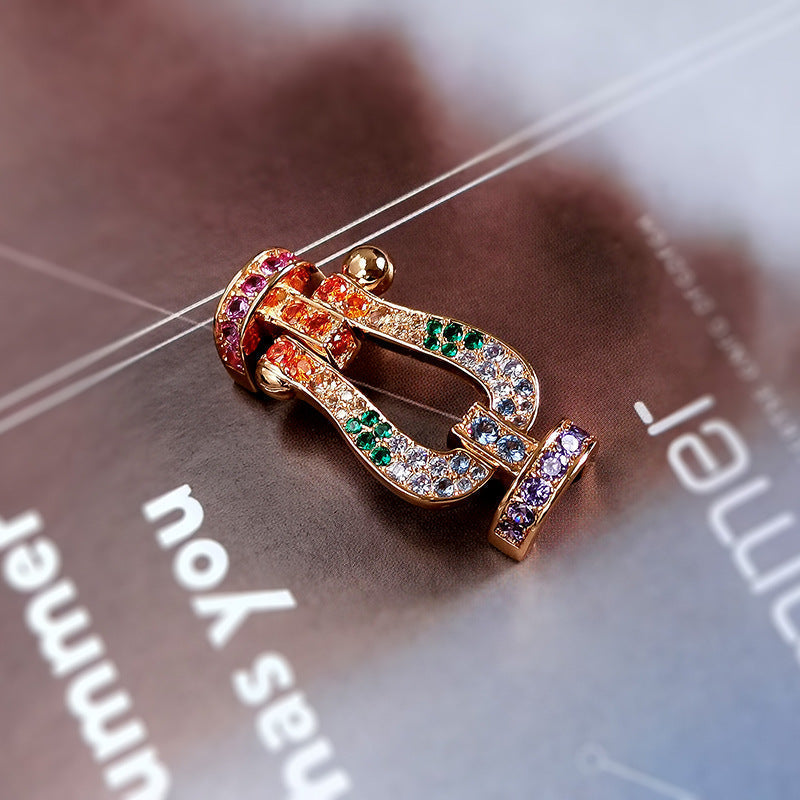 Dream FORCE LARGE HORSESHOE  COLORED DIAMOND BRACELET ROSE GOLD