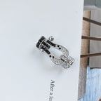 DREAM FORCE GROSSES HUFEISEN SCHWARZ-WEISS DIAMANTARMBAND SILBER
