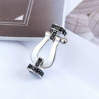 Dream FORCE LARGE HORSESHOE BLACK DIAMOND BRACELET SILVER