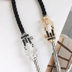 Dream FORCE LARGE HORSESHOE BLACK WHITE DIAMOND BRACELET ROSE GOLD