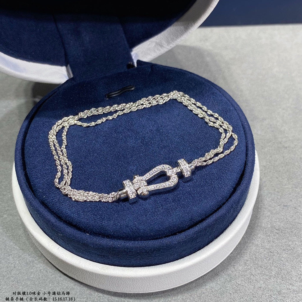 Dream FORCE SMALL HORSESHOE  DIAMOND CHAIN ROPE BRACELET