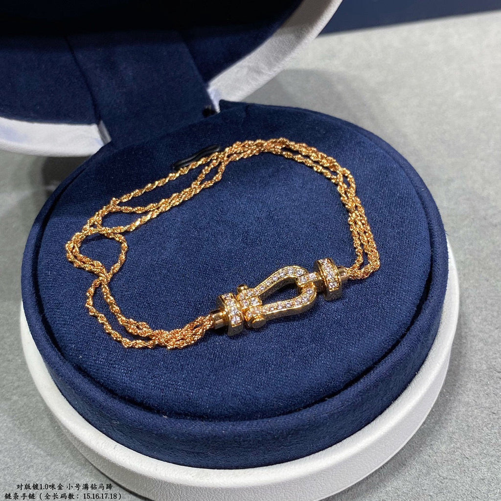 Dream FORCE SMALL HORSESHOE  DIAMOND CHAIN ROPE BRACELET