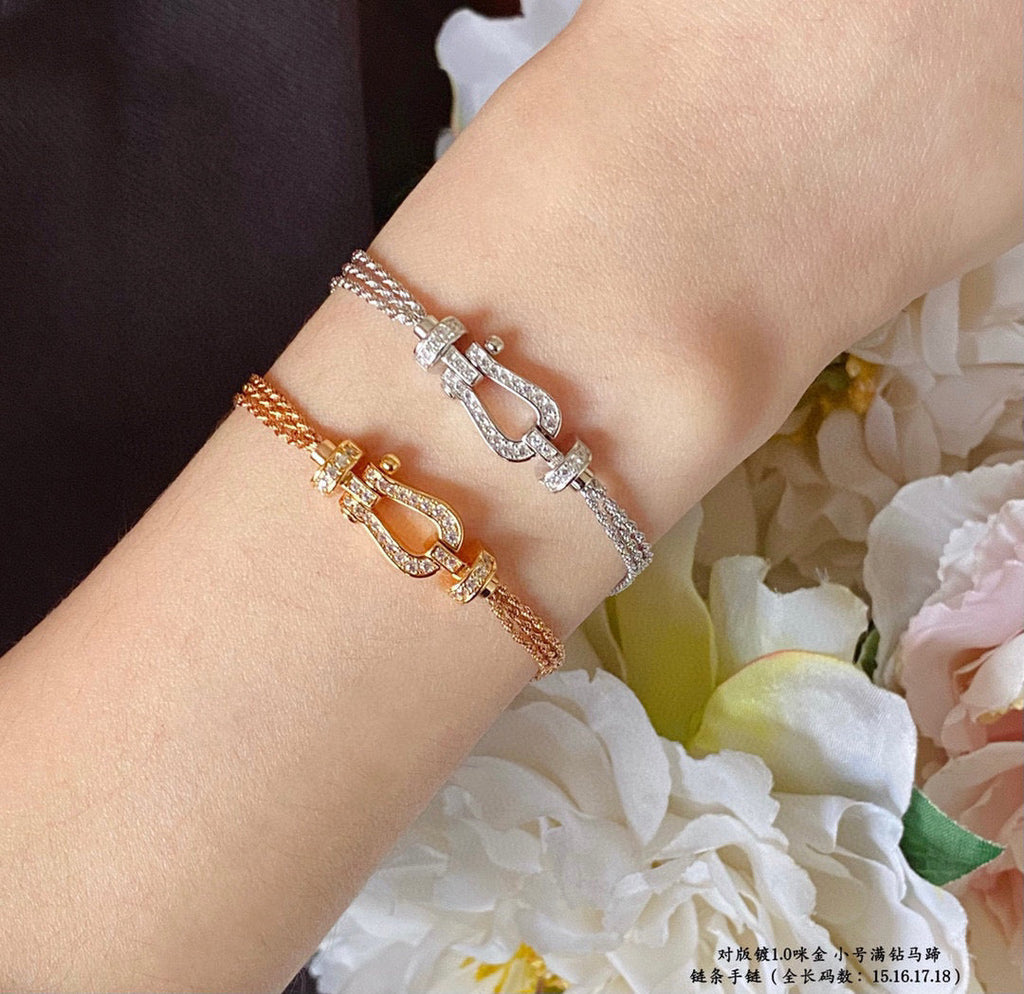 Dream FORCE SMALL HORSESHOE  DIAMOND CHAIN ROPE BRACELET