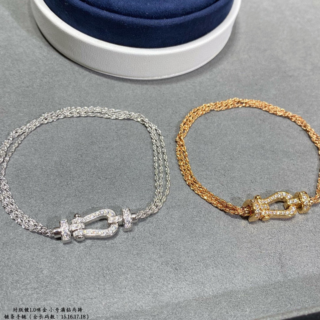 Dream FORCE SMALL HORSESHOE  DIAMOND CHAIN ROPE BRACELET