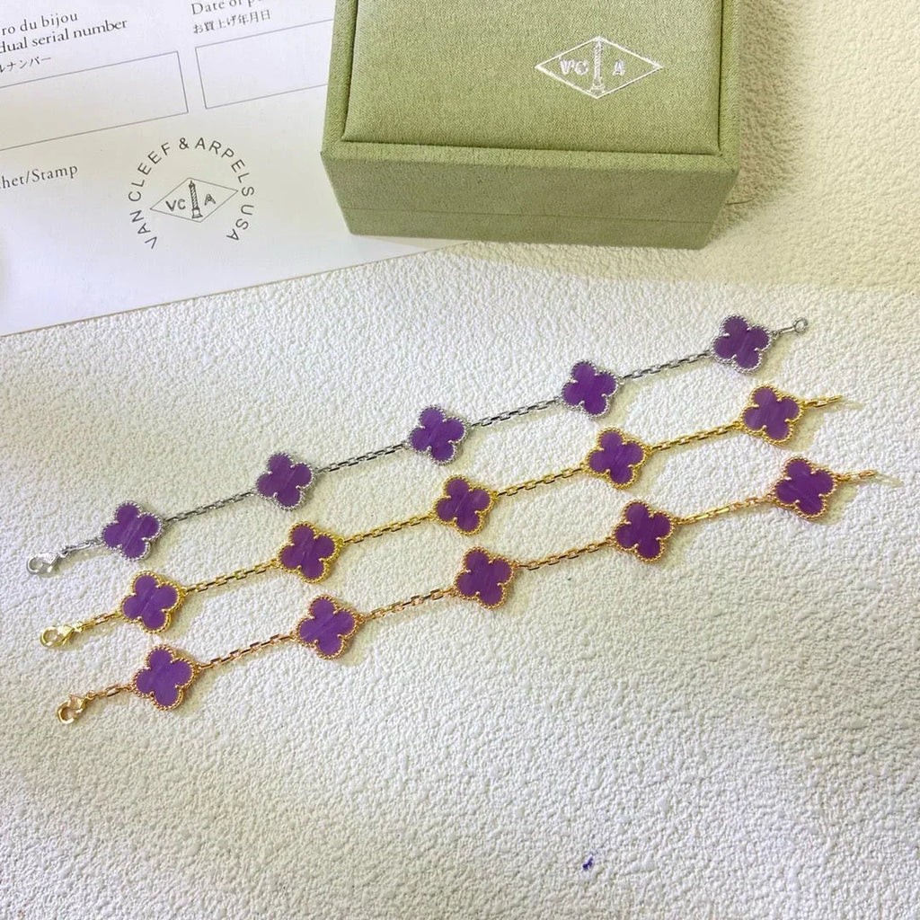 [Dream ]New  CLOVER 5 MOTIF VIOLET BRACELET COLLECTION