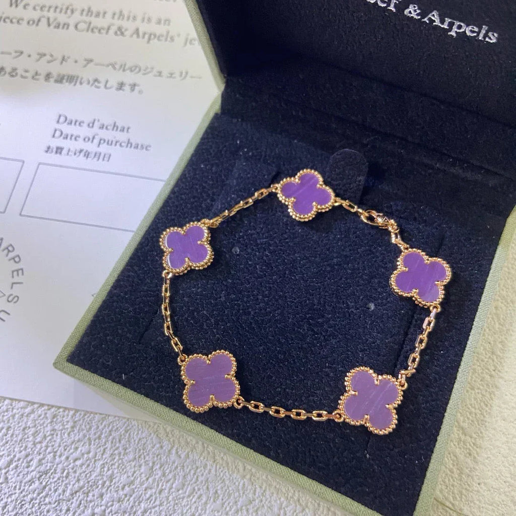 [Dream ]New  CLOVER 5 MOTIF VIOLET BRACELET COLLECTION