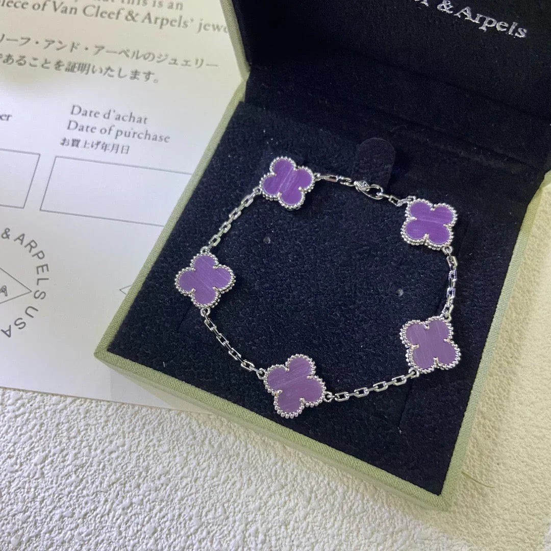 [Dream ]New  CLOVER 5 MOTIF VIOLET BRACELET COLLECTION