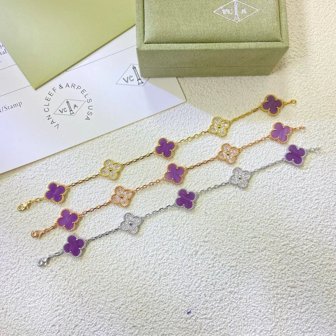 [Dream ]New  CLOVER 5 MOTIF VIOLET BRACELET COLLECTION