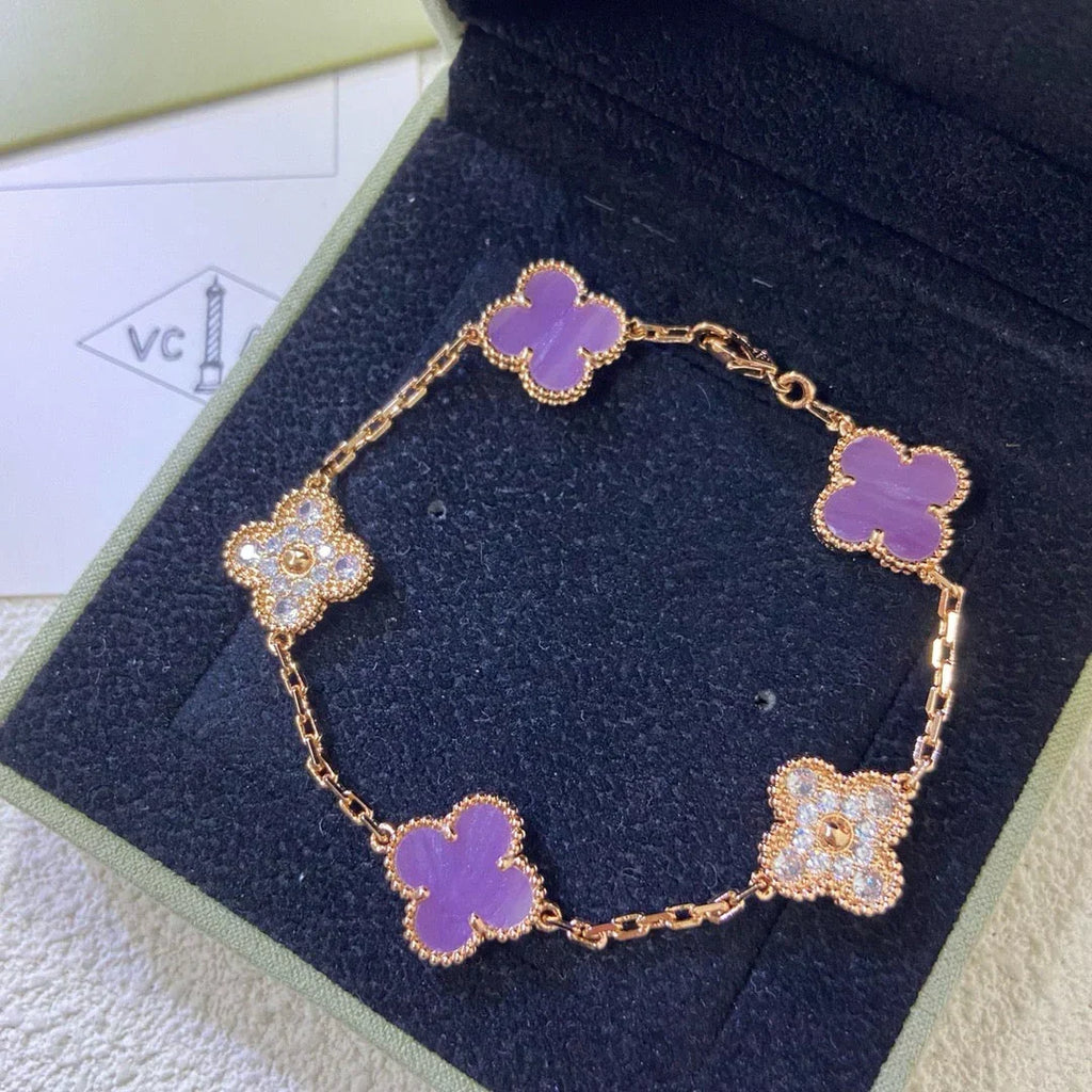 [Dream ]New  CLOVER 5 MOTIF VIOLET BRACELET COLLECTION