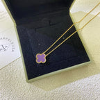 Dream CLOVER 15MM  PURPLE VIOLET NECKLACE