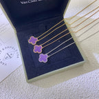 Dream CLOVER 15MM  PURPLE VIOLET NECKLACE