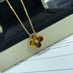 Dream CLOVER 15MM DIAMOND AND YELLOW TIGER'S EYE AGATE necklace