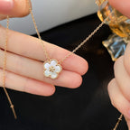 Dream LUCKY  WHITE MOP  PLUM BLOSSOM NECKLACE