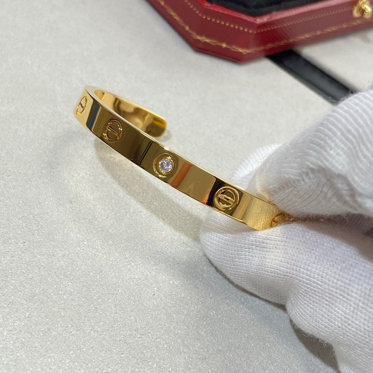 Dream LOVE BRACELET 6.1MM 1 DIAMOND OPEN CUFF