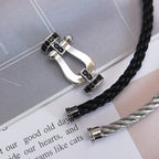 Dream FORCE LARGE HORSESHOE BLACK DIAMOND BRACELET SILVER