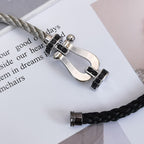 Dream FORCE LARGE HORSESHOE BLACK DIAMOND BRACELET SILVER