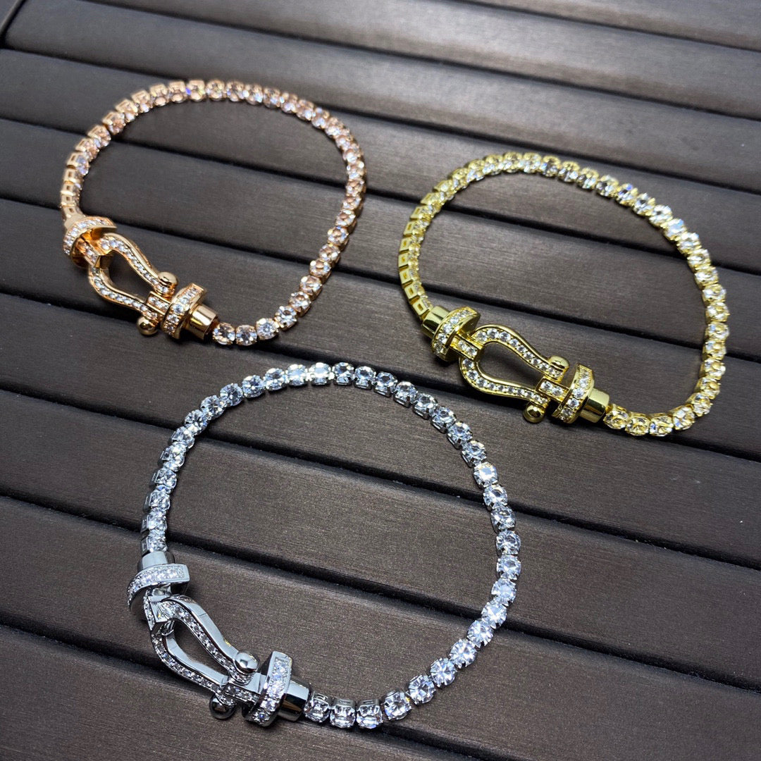 Dream FORCE  LARGE HORSESHOE FULL DIAMOND TENNIS BRACELET