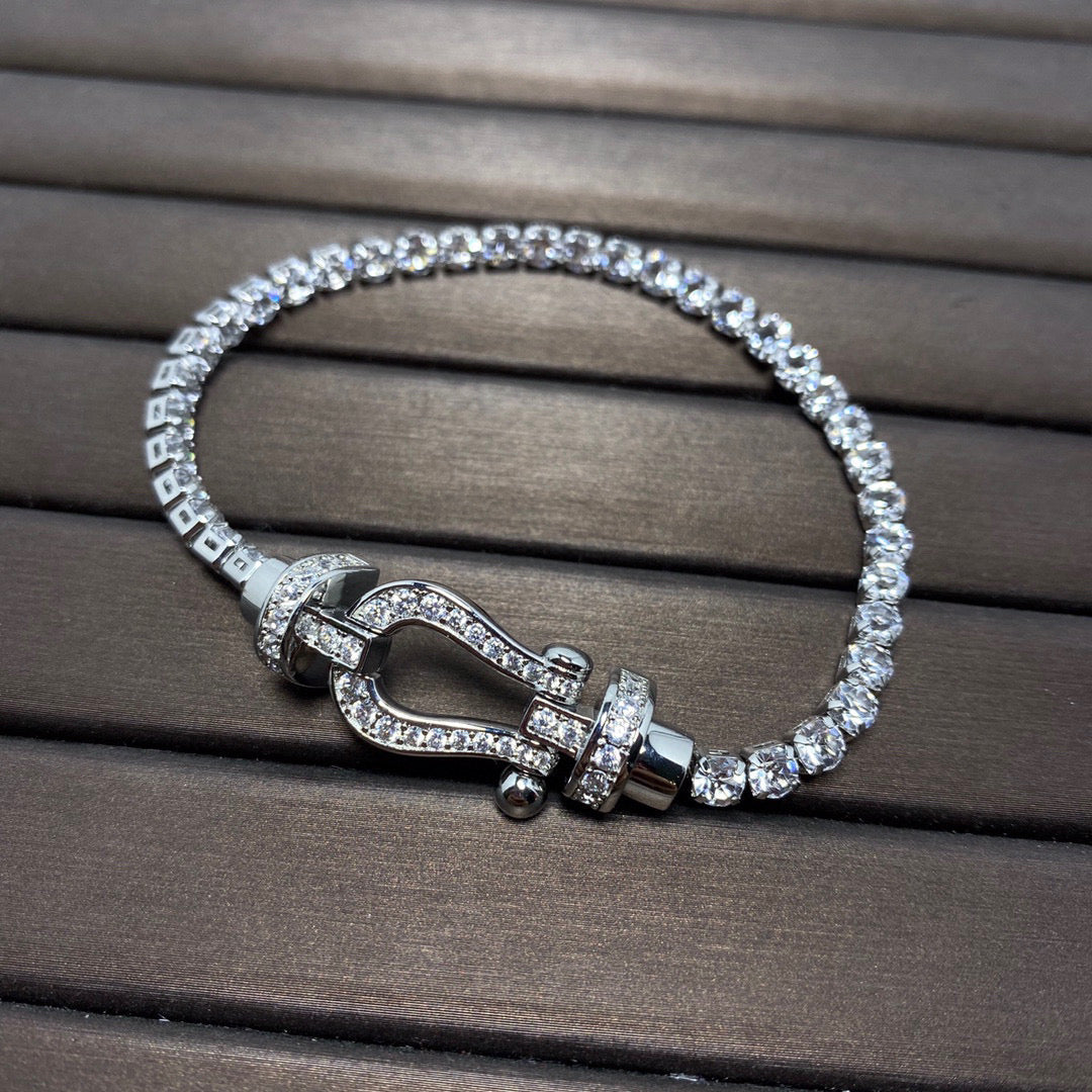 Dream FORCE  LARGE HORSESHOE FULL DIAMOND TENNIS BRACELET