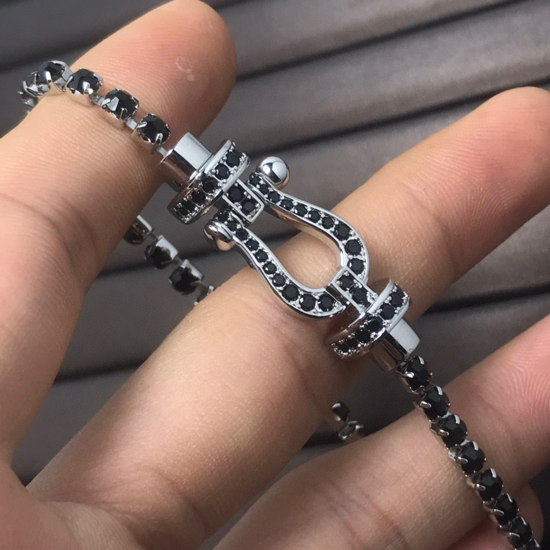 Dream FORCE  LARGE HORSESHOE FULL DIAMOND TENNIS BRACELET