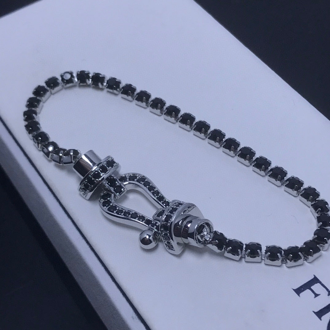 Dream FORCE  LARGE HORSESHOE FULL DIAMOND TENNIS BRACELET