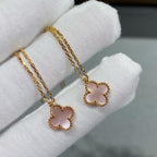 Dream CLOVER 15MM KETTE MIT EINZELNER BLÜTE AUS ROSAFARBENEM PERLMUTT