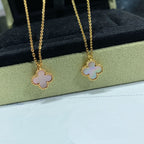 Dream CLOVER 15MM KETTE MIT EINZELNER BLÜTE AUS ROSAFARBENEM PERLMUTT