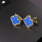 [Dream ] CLOVER LARGE (20mm) 1 MOTIFS BLUE MOP STUD EARRINGS