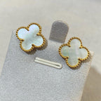 [Dream ] CLOVER LARGE (20mm) 1 MOTIFS WHITE MOP STUD EARRINGS